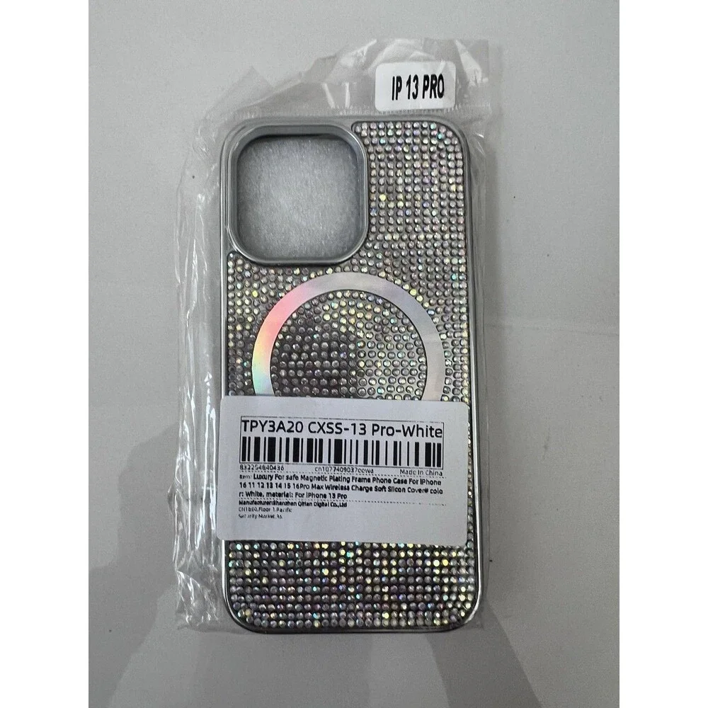 Los Angeles Boutique Luxury Rhinestone Iridescent iPhone 13 Pro Case Magsafe NEW